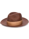 Borsalino Upturned Brim Hat In Brown