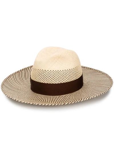 Borsalino Wide Brim Hat In Neutrals