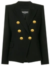 Balmain Double-breasted Blazer Jacket - Black In Schwarz