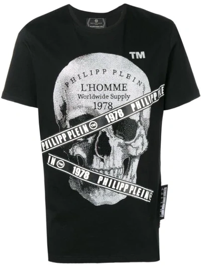 Philipp Plein Platinum Cut Round Neck T-shirt In Black