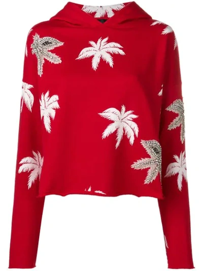 Philipp Plein Aloha Hooded Sweatshirt In Red