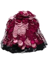 Marni Contrast Embellished Hat In Red