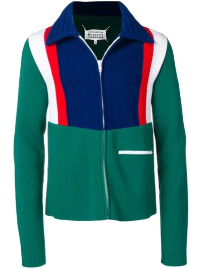 Maison Margiela Zipped Sports Jacket In Green