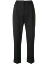Prada Tailored High-waisted Trousers In Black