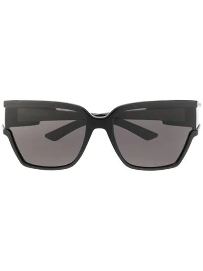 Balenciaga Unlimited Rectangular-frame Sunglasses In Black