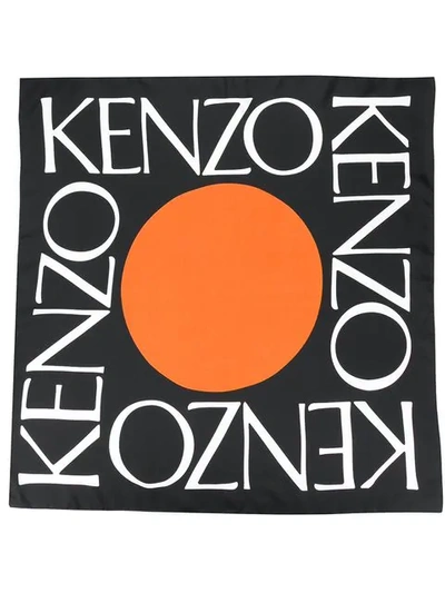 Kenzo Logo Scarf In Black