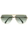 Cazal Aviator Shaped Sunglasses In Gold