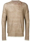 Federico Curradi Striped Knit Sweater In Brown