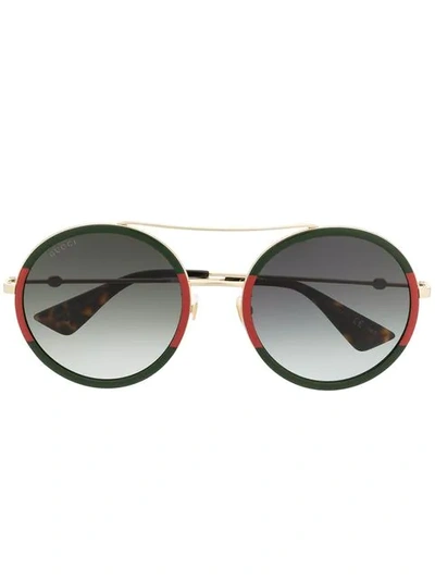 Gucci Round Sunglasses In Metallic