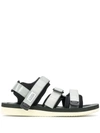 Suicoke Touch Strap Sandals In Grey