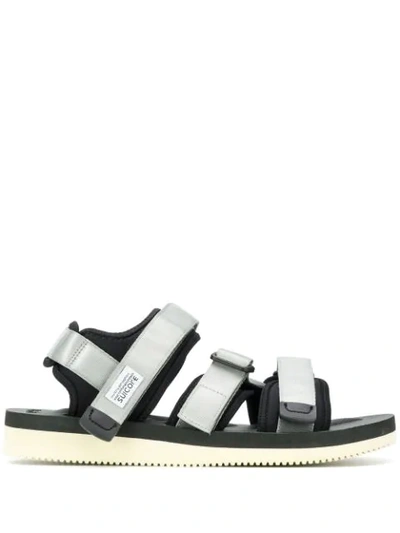Suicoke Touch Strap Sandals In Grey
