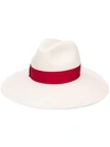 Borsalino Contrast Fedora Hat In White