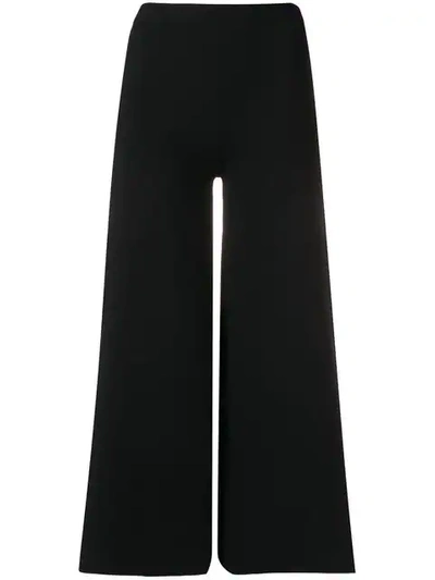 Moschino Cropped Flare Trousers In Black