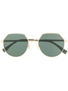 Fendi Eyewear Geometric Sunglasses - Gold