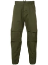 Dsquared2 Cropped Cargo Trousers In Green