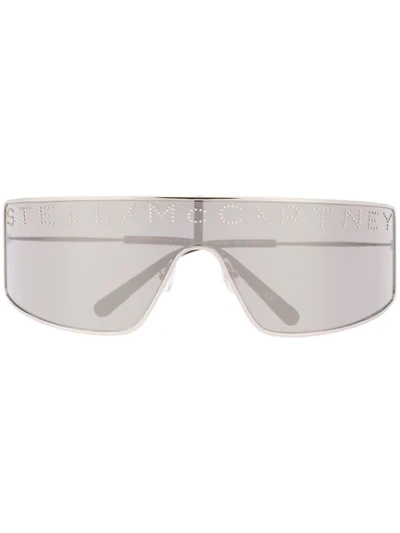 Stella McCartney Sunglasses Silver Logo. Stella McCartney Silver Logo Shield Sunglasses Stella McCartney main image 2