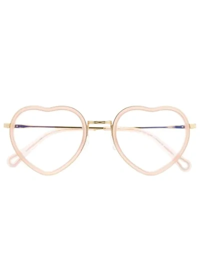 Chloé Heart Shaped Glasses In Pink