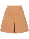 A.l.c Front Slit Mini Skirt In Tobacco