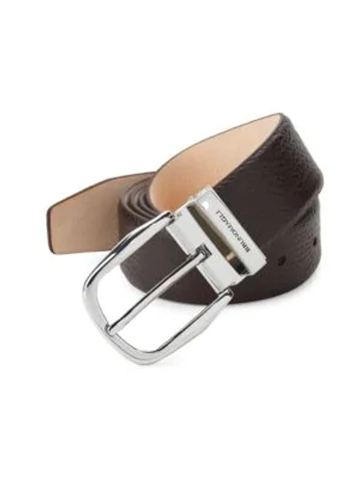 Bruno Magli Bi-color Leather Belt In Brown