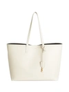 Saint Laurent Large Leather Shopper In Crema Soft