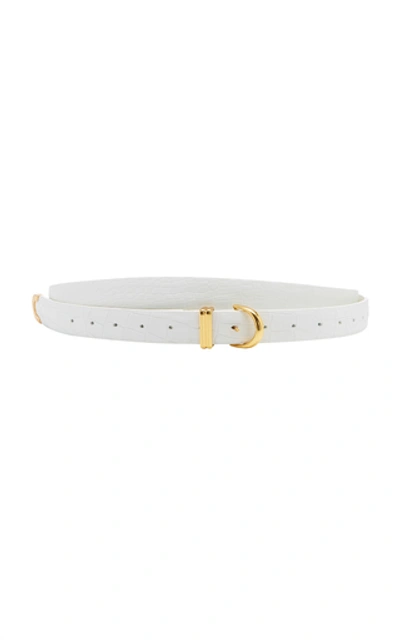 Khaite Brook Leather Wrap Belt In White