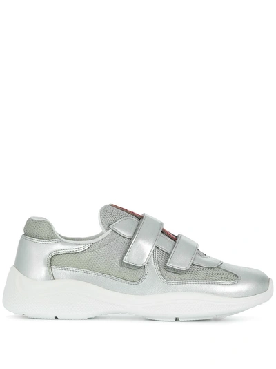 Prada Double Strap Sneakers In Silber | ModeSens
