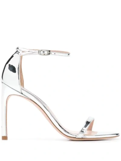 Stuart Weitzman Stiletto Sandals In Silver