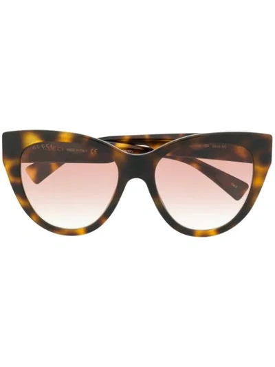 Gucci Cat-eye Shaped Sunglasses In Brown