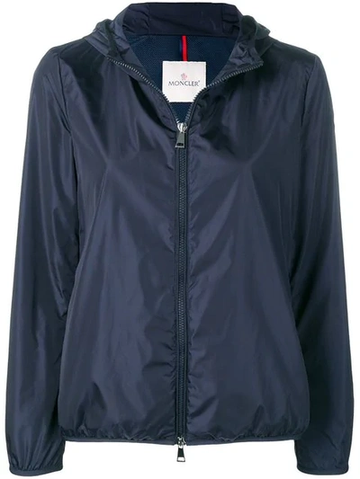Moncler Cinched Raincoat In Blue