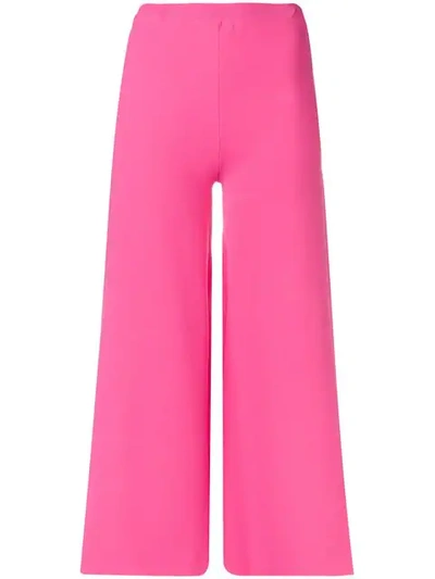 Moschino Cropped Flare Trousers In Pink