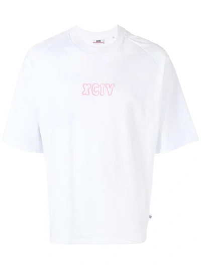 Gcds Embroidered T-shirt In White
