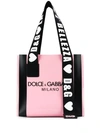 Dolce & Gabbana Logo Strap Tote Bag In Pink