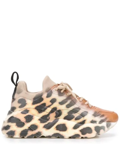 Stella Mccartney Eclypse Neoprene-trimmed Leopard-print Faux Leather Sneakers In Leopard Print