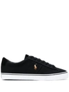 Polo Ralph Lauren Embroidered Pony Sneakers In Black