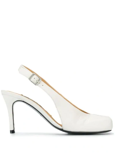 Aalto Chunky Slingback Pumps In White