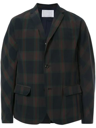 Kolor Checked Single-breasted Blazer In Green