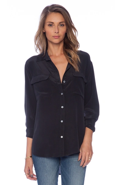 Equipment Signature Blouse In True Black