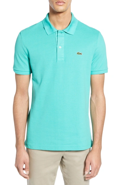 Lacoste Slim Fit Pique Polo In Mint Green