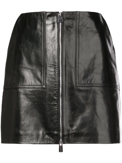 Anine Bing Sally Leather Miniskirt In Black