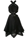 Zimmermann Corsage Halter Mini Dress In Black