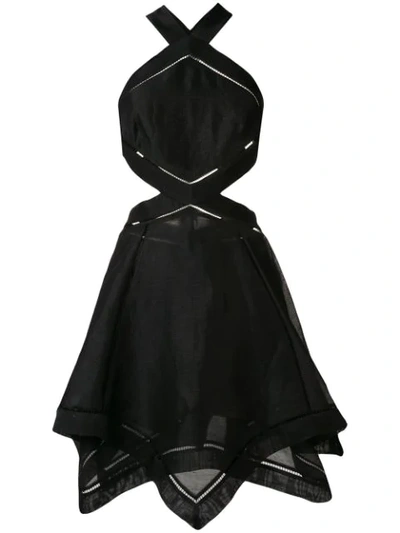 zimmermann corsage halter mini dress In Black PRICE DROP 902