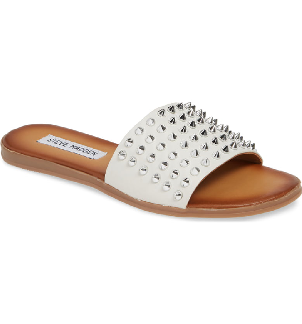 Steve Madden Farryn Slide Sandal In White | ModeSens