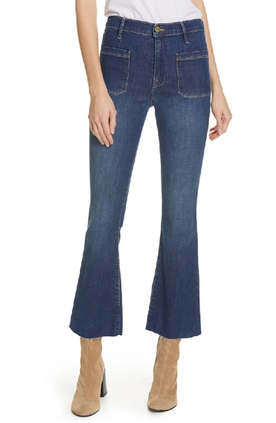 Frame Le Bardot Patch Pocket Crop Flare Jeans In Menara