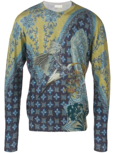 Etro Pattern Sweater In Blue