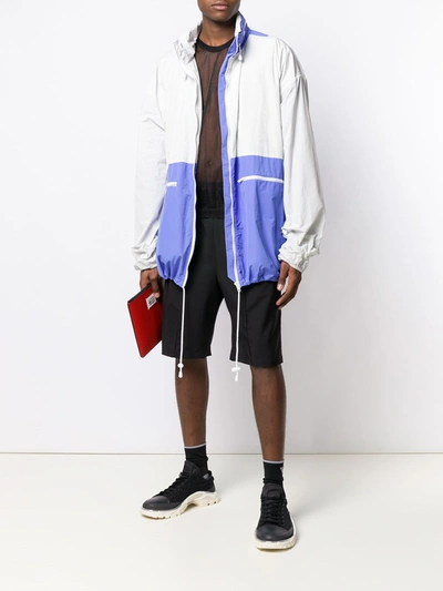 Maison Margiela White And Purple Technical Fabric Parka