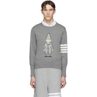 Thom Browne Grey 4-bar Gnome Sweater In 035 Med Gre