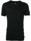 Rick Owens Embossed Longline T-shirt In Black