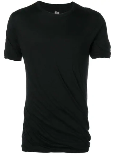 Rick Owens Embossed Longline T-shirt In Black
