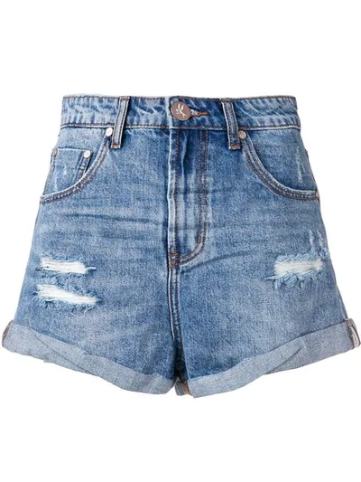 One Teaspoon Denim Shorts In Blue