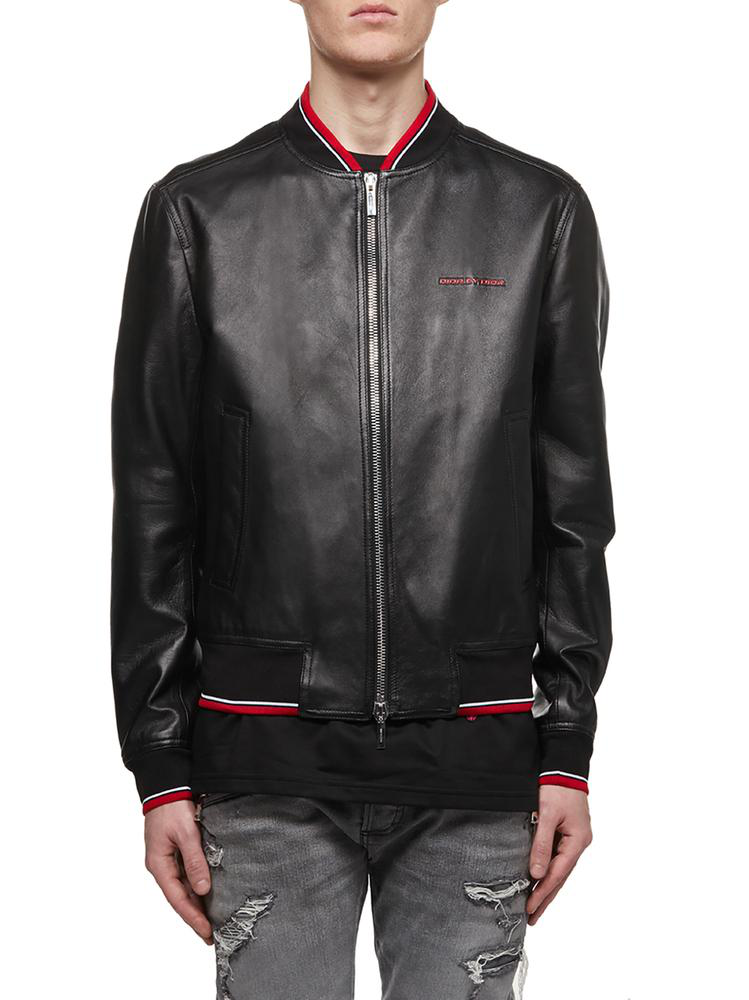 Dior Homme Leather Bomber Jacket In Black | ModeSens